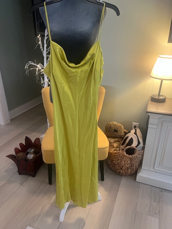 Express Dresses & Skirts - Express Lime Green Satin Slip Dress